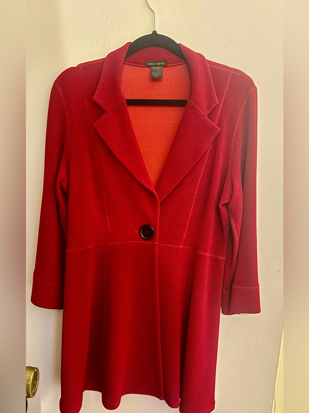 Eva Varro Red Single-Button Blazer Jacket - Size L